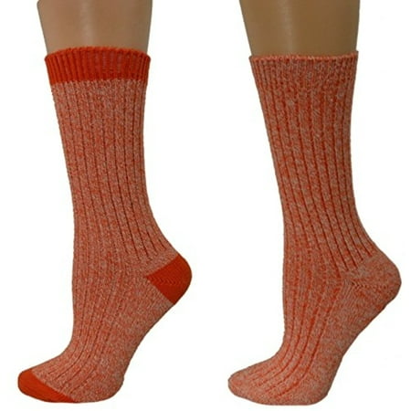 

Sierra Socks Women s Cotton Outdoor Boot Hiking Casual Socks 2 Pair Pack (Fits Shoe Size 6-9 Socks Size 9-11 Orange)
