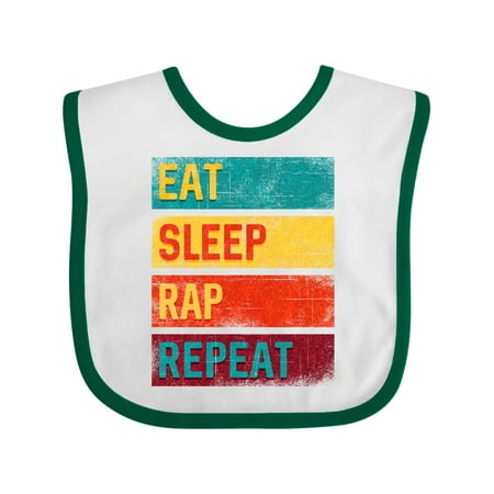 Inktastic Music Eat Sleep Rap Repeat Gift Baby Boy or Baby Girl Bib