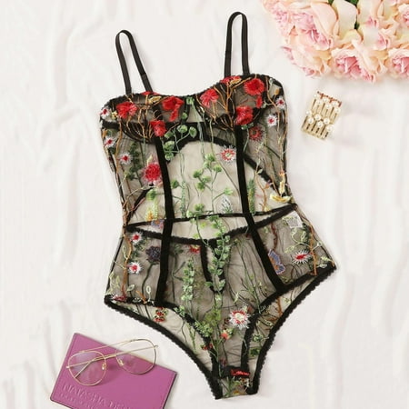 Qcmgmg Floral Emboideried Teddy Lingerie for Women Sexy Floral Jumpsuit Bodysuit Women Sleepwear Lace Nightgown Babydoll M
Qcmgmg Floral Emboideried Teddy Lingerie for Women Sexy Floral Jumpsuit Bodysuit Women Sleepwear Lace Nightgown Babydoll M