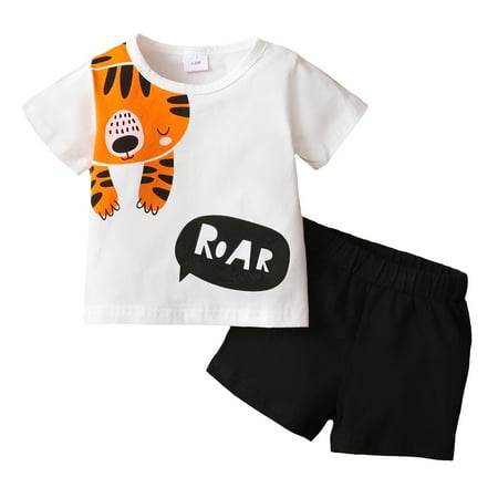 Baby Boy Clothes 6 Months Baby Boys Summer Short Outfit Sets 9 Months Baby Boys Short Sleeve Tiger Prints Tops Elastic Shorts 2PCS Set Black
Baby Boy Clothes 6 Months Baby Boys Summer Short Outfit Sets 9 Months Baby Boys Short Sleeve Tiger Prints Tops Elastic Shorts 2PCS Set Black