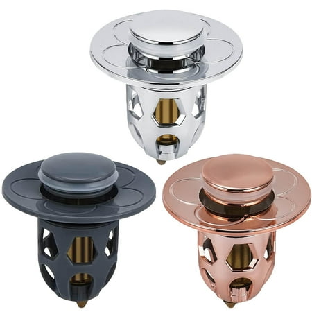 Universal Bathroom Sink Stopper | Stainless Steel Bounce Drain Filter for 1.1-1.5 Drain | Pop Up Drain Stopper Bullet Core Push Type Sink Stopper with Anti-Clogging Strainer for Wash Basin
Universal Bathroom Sink Stopper | Stainless Steel Bounce Drain Filter for 1.1-1.5 Drain | Pop Up Drain Stopper Bullet Core Push Type Sink Stopper with Anti-Clogging Strainer for Wash Basin