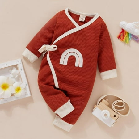Baywell Autumn Baby Clothes Waffle Rainbow Print Harness Diagonal Lace-up Jumpsuit V-neck Rompers Cotton Infant Clothing
Baywell Autumn Baby Clothes Waffle Rainbow Print Harness Diagonal Lace-up Jumpsuit V-neck Rompers Cotton Infant Clothing