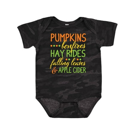 Inktastic Pumpkins Bonfires Hay Rides Falling Leaves and Apple Cider Gift Baby Boy or Baby Girl Bodysuit
Inktastic Pumpkins Bonfires Hay Rides Falling Leaves and Apple Cider Gift Baby Boy or Baby Girl Bodysuit