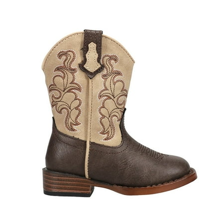 Roper Toddler Boys Blaze Tan Shaft Square Toe Casual Boots Mid Calf