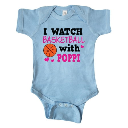Inktastic I Watch Basketball with Poppi Gift Baby Girl Bodysuit