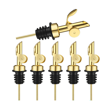 6Pcs Weighted Stainless Steel Liquor Bottle Pourers Auto Flip Olive Oil Dispenser Spout Balsamic Alcohol Pourer (Gold)
6Pcs Weighted Stainless Steel Liquor Bottle Pourers Auto Flip Olive Oil Dispenser Spout Balsamic Alcohol Pourer (Gold)
