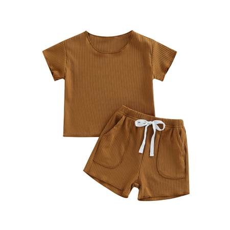 Sunisery Toddler Baby Boys Girls Tops Shorts Summer Clothes Outfits Short Sleeve T-Shirts Elastic Waist Shorts Suit Brown 6-12 Months
Sunisery Toddler Baby Boys Girls Tops Shorts Summer Clothes Outfits Short Sleeve T-Shirts Elastic Waist Shorts Suit Brown 6-12 Months