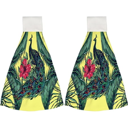 Hanging Towels 2 Pcs Dish Towels Tropical Peacock On Yellow Absorbent Hand Towels with Hanging Loop Washcloth for Bathroom Kitchen
Hanging Towels 2 Pcs Dish Towels Tropical Peacock On Yellow Absorbent Hand Towels with Hanging Loop Washcloth for Bathroom Kitchen
