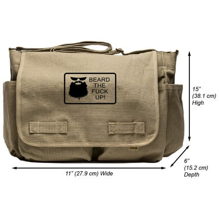Army Force Gear Beard the F Up Heavyweight Canvas Messenger Shoulder Bag