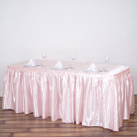 Efavormart Blush Satin Table Skirt for Kitchen Dining Catering Wedding Baby Shower Birthday Party Decorations Events 17ft
Efavormart Blush Satin Table Skirt for Kitchen Dining Catering Wedding Baby Shower Birthday Party Decorations Events 17ft