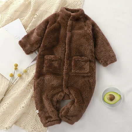Hbdhejl Infant Baby Toddler Girls Romper Bodysuits Newborn Unisex Solid Color Spring Winter Long Sleeve Plush Warm Clothing Fleece Romper Jumpsuit Brown 3-6 Months
Hbdhejl Infant Baby Toddler Girls Romper Bodysuits Newborn Unisex Solid Color Spring Winter Long Sleeve Plush Warm Clothing Fleece Romper Jumpsuit Brown 3-6 Months