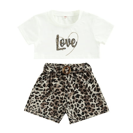 CenturyX Todder Baby Girls 2PCS Summer Outfits Set Short Sleeve Crop Tops Leopard Shorts Clothes White 1-2 Years
CenturyX Todder Baby Girls 2PCS Summer Outfits Set Short Sleeve Crop Tops Leopard Shorts Clothes White 1-2 Years
