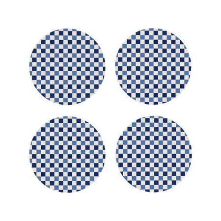 Leather Coasters Set of 4 - Blue and White Plaid Lightweight Non-Slip Drink Coasters for Desk Anti-Scalding Desk Cup Coasters for Office Table Decor Round Shape
Leather Coasters Set of 4 - Blue and White Plaid Lightweight Non-Slip Drink Coasters for Desk Anti-Scalding Desk Cup Coasters for Office Table Decor Round Shape