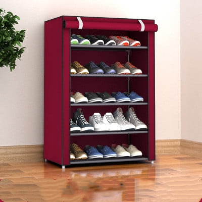 Livesture Dormitory Shoe Rack Dustproof Small Mini Space Saving Maroon