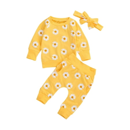 3Pcs Newborn Baby Girls Clothes Set Daisy Print Long Sleeve Tops Casual Pants and Headband Infant Clothing Outfits 0-24M
3Pcs Newborn Baby Girls Clothes Set Daisy Print Long Sleeve Tops Casual Pants and Headband Infant Clothing Outfits 0-24M