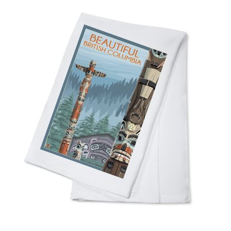 British Columbia, Canada - Totem Pole - Lantern Press Artwork (100% Cotton Kitchen Towel)