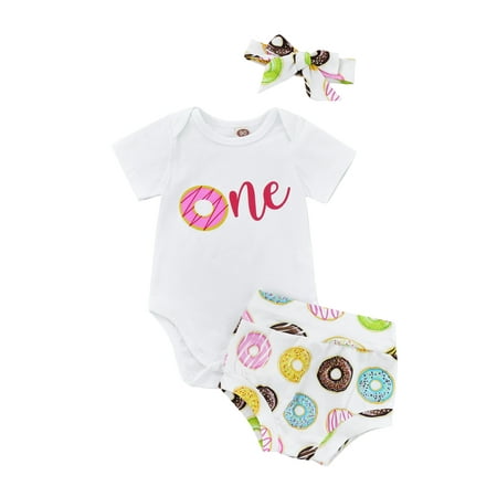 Domingbub Infant Baby Girl 1st Birthday Outfit Donut Sunflower Print Romper T-Shirt Cute Shorts Headband 3pcs Summer Clothes Colorful Donut 12-18 Months
Domingbub Infant Baby Girl 1st Birthday Outfit Donut Sunflower Print Romper T-Shirt Cute Shorts Headband 3pcs Summer Clothes Colorful Donut 12-18 Months