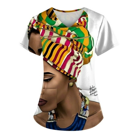 TKing Fashion Women Plus Size Scrubs Top V-Neck Short Sleeve Animal Print Pockets Work Blouse for Women White 5XL
TKing Fashion Women Plus Size Scrubs Top V-Neck Short Sleeve Animal Print Pockets Work Blouse for Women White 5XL