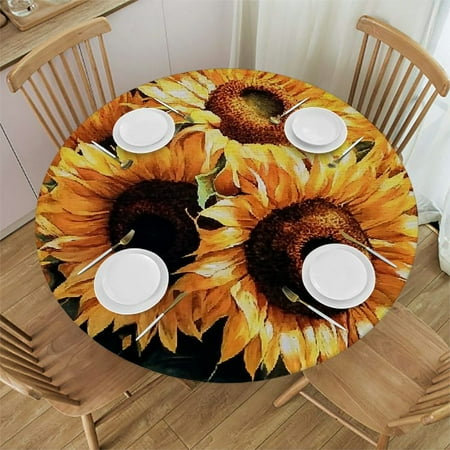 FUMJ Sunflowers Round Tablecloth with Elastic Edge 100% Polyester Fiber - Perfect for Home Decoration and Gift Giving in Various Sizes - Machine Washable 38 -42
FUMJ Sunflowers Round Tablecloth with Elastic Edge 100% Polyester Fiber - Perfect for Home Decoration and Gift Giving in Various Sizes - Machine Washable 38 -42