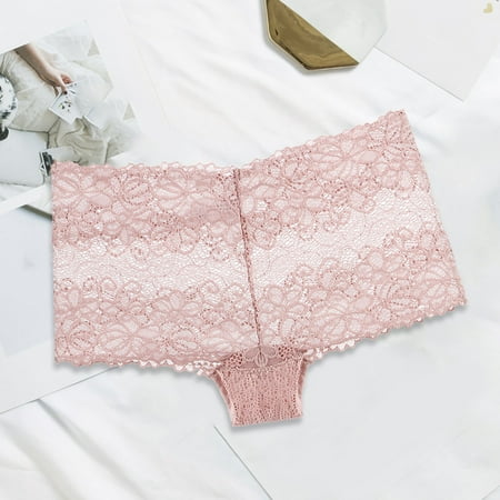 NEGJ Women Lace Boxer Cutout Jacquard Panties