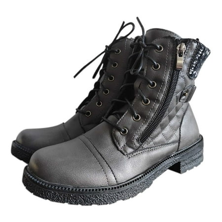 

Boots for Women Clearance Deals! Verugu Western Cowboy Low Heel Comfort Bootie Ankle Boots for Women Women Ankle Boots Pointed Toe Square Mid Heel Zip Belt Buckle Casual Female Solid Shoes Gray 36