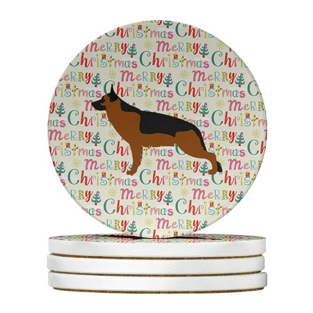 German Shepherd Merry Christmas Large Sandstone Coasters Pack of 4 4 in x 4 in
German Shepherd Merry Christmas Large Sandstone Coasters Pack of 4 4 in x 4 in