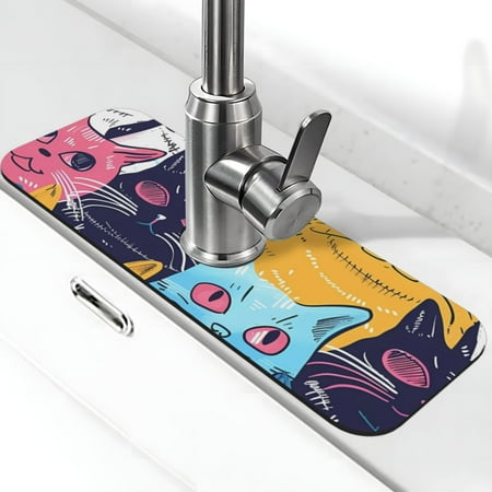 Xecao Colorful Cats Pattern Art for Kitchen Sink Splash Guard Faucet Mat Faucet Guard & Draining mat (15 X 5.5 )
Xecao Colorful Cats Pattern Art for Kitchen Sink Splash Guard Faucet Mat Faucet Guard & Draining mat (15 X 5.5 )
