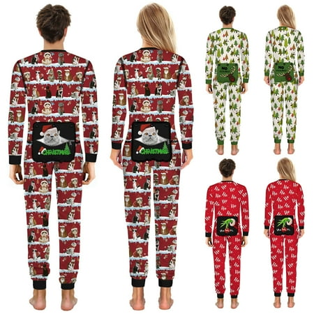 Matching Family 2PCS/3PCS Pajamas Set Family Sleepwear Collection Christmas Sleepwear Nightwear Matching Long Pajamas Set