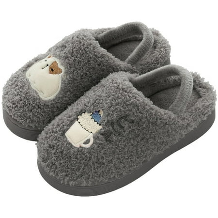 KEVCHE Toddler Kids Home Slippers Baby Girls Boys Cartoon Warm Indoors Floor Shoes