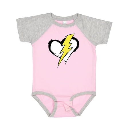 Inktastic Lightning Bolt Heart Gift Baby Boy or Baby Girl Bodysuit