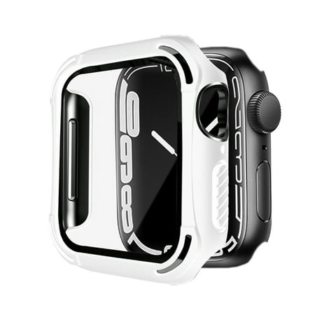 Clear and Reliable Transparent PC+TPU Case for iWatch S7/S8,White -45mm
