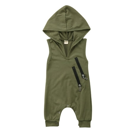 Sunisery Newborn Infant Kids Baby Boys Girls Sleeveless Hoodie Snap Buttons Romper Summer Outfits Green 0-6 Months
Sunisery Newborn Infant Kids Baby Boys Girls Sleeveless Hoodie Snap Buttons Romper Summer Outfits Green 0-6 Months