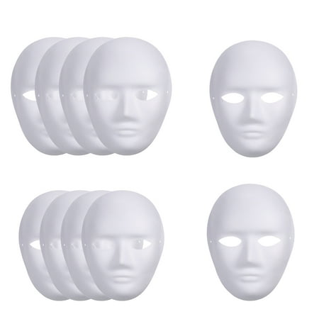 DIY White Paper Pulp Blank Hand Painted Masquerade 10 pcs