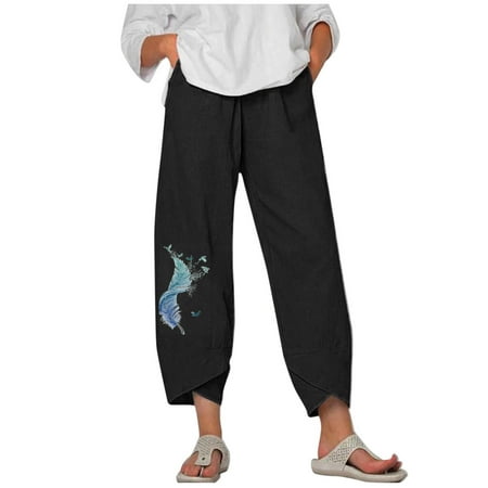 Dadaria Linen Pants for Women High Waist Set Loose Cotton Linen with Pocket Printing Trousers Pants Black L Female
Dadaria Linen Pants for Women High Waist Set Loose Cotton Linen with Pocket Printing Trousers Pants Black L Female