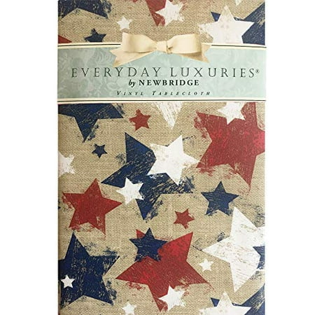 Newbridge Burlap Patriotic Stars Vinyl Flannel Backed Tablecloth - Rustic Red White and Blue American Stars Indoor/Outdoor Print Tablecloth - 52 x 52 Square
Newbridge Burlap Patriotic Stars Vinyl Flannel Backed Tablecloth - Rustic Red White and Blue American Stars Indoor/Outdoor Print Tablecloth - 52 x 52 Square
