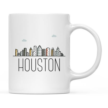 Koyal Wholesale Colorful City Skyline Graphic Ceramic Coffee Mug Houston