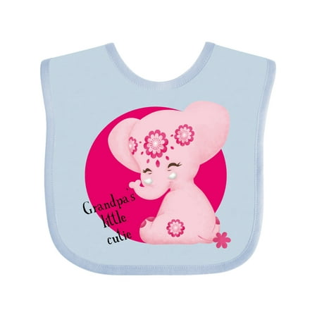 Inktastic Grandpa s Little Cutie Pink Elephant Aditi Gift Baby Boy Bib