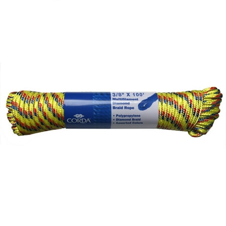 CORDA Diamond Braid Polypropylene Rope 3/8 x100
