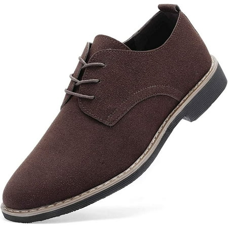 Men s Suede Dress Shoes Casual Lace Up Oxfords Shoes