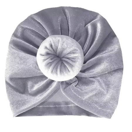 BABY ONE BABY TWO Baby or Toddler Girl Velvet Donut Turban Bonnet