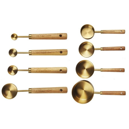 RUNWIN Measuring Cups and Spoons Set of 8 Golden Stainless Steel Measuring Cup with Wooden Handle Kitchen/Food/Liquid/Baking G98
RUNWIN Measuring Cups and Spoons Set of 8 Golden Stainless Steel Measuring Cup with Wooden Handle Kitchen/Food/Liquid/Baking G98