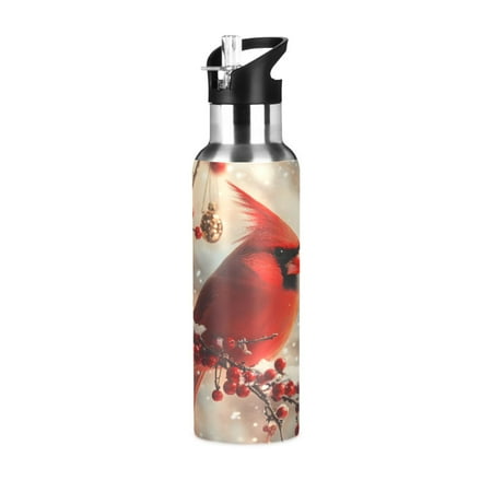 ALAZA Cardinal on Berry Tree Water Bottle Insulated Flask Stainless Steel Straw Lid 20 oz
ALAZA Cardinal on Berry Tree Water Bottle Insulated Flask Stainless Steel Straw Lid 20 oz