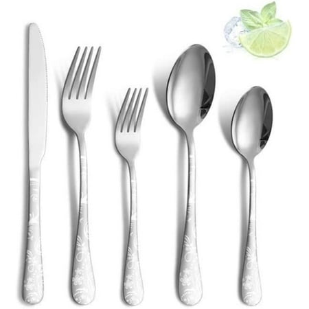 LIZHOUMIL 20pcs Cutlery Set Mirror Finish Smooth Edge Stainless Steel Forks Spoons Set Dishwasher Usable Flatware Set Tableware Utensils Service for 4 Home Silver
LIZHOUMIL 20pcs Cutlery Set Mirror Finish Smooth Edge Stainless Steel Forks Spoons Set Dishwasher Usable Flatware Set Tableware Utensils Service for 4 Home Silver