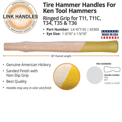 Link Handles 65365 30 Tire Hammer Handle for Ken Tool Hammers (min qty 12 each)