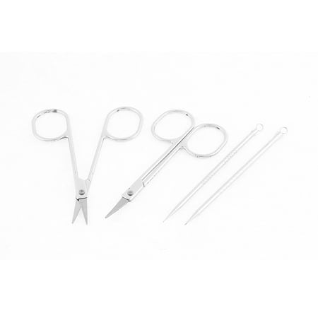Acne Removal Pimple Remover Blackhead Extractor & Eyebrow Scissors 2 Pairs
