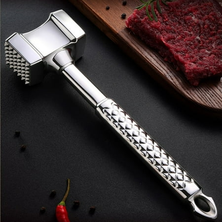 

YMH Meat Mallet Sturdy Multifunctional Stainless Steel Double-sided Loose Beef Steak Pork Hammer Reusable Tenderizer Tool for Kitchen