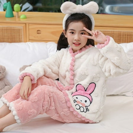 Sanrio Cinnamoroll Winter Thicken Children Pajamas Set Kuromi Kitty Boy Girl Flannel Fleece Warm Sleepwear Kids Home Suit Anime
Sanrio Cinnamoroll Winter Thicken Children Pajamas Set Kuromi Kitty Boy Girl Flannel Fleece Warm Sleepwear Kids Home Suit Anime