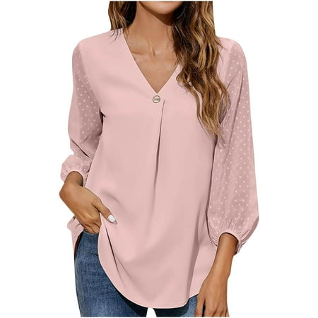 Cethrio Woman Dress 2023- Fashion Autumn Winter V-Neck 3/4 Sleeves Button Blouse Solid Long Sleeves T-Shirt Tops Pink
Cethrio Woman Dress 2023- Fashion Autumn Winter V-Neck 3/4 Sleeves Button Blouse Solid Long Sleeves T-Shirt Tops Pink