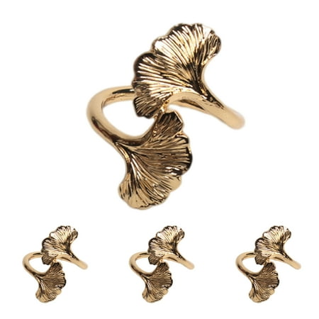 GROFRY Elegant 4Pcs Napkin Rings Elegant Shiny Metal Ginkgo Leaf Shaped Napkin Buckles for Hotel
GROFRY Elegant 4Pcs Napkin Rings Elegant Shiny Metal Ginkgo Leaf Shaped Napkin Buckles for Hotel
