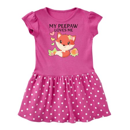Inktastic My Peepaw Loves Me- little fox Gift Baby Girl Dress